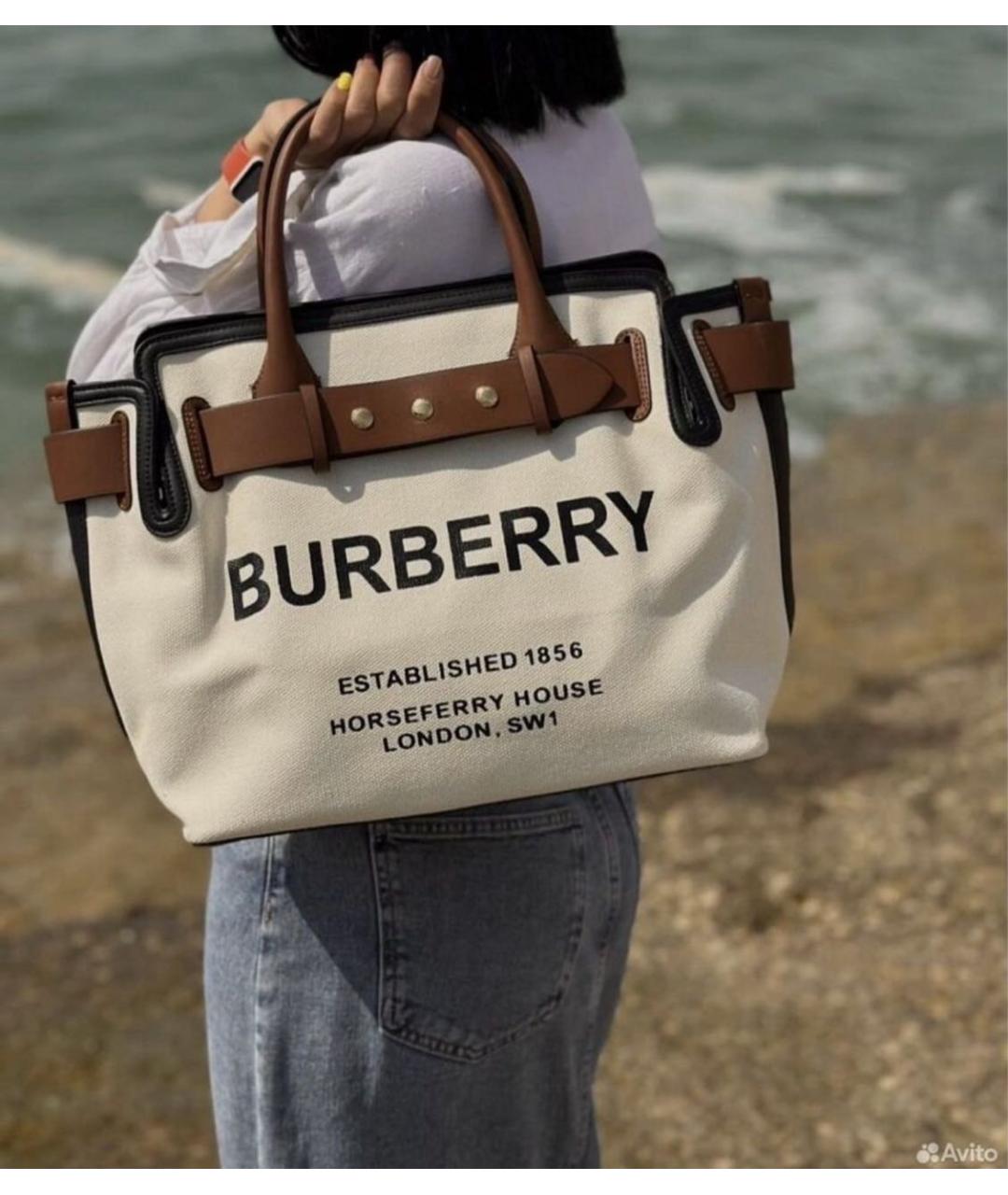 BURBERRY Коричневая сумка тоут, фото 2