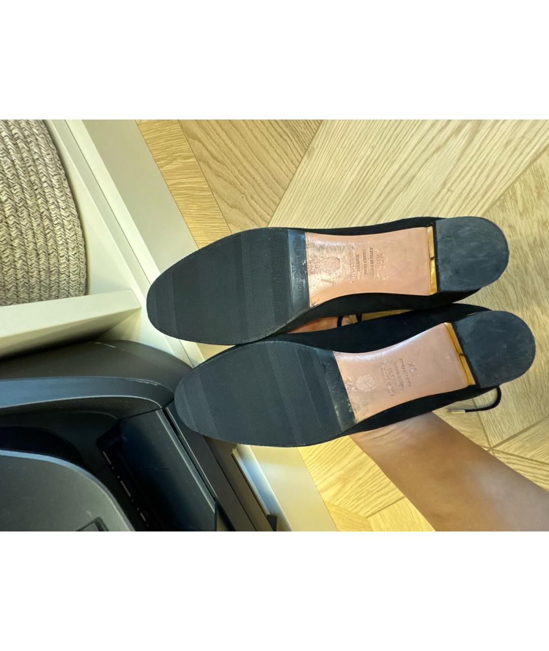 AQUAZZURA Черные замшевые балетки, фото 5