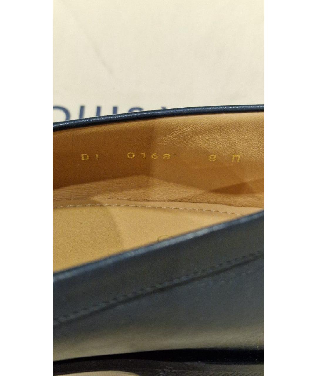 LOUIS VUITTON Темно-синие кожаные лоферы, фото 8