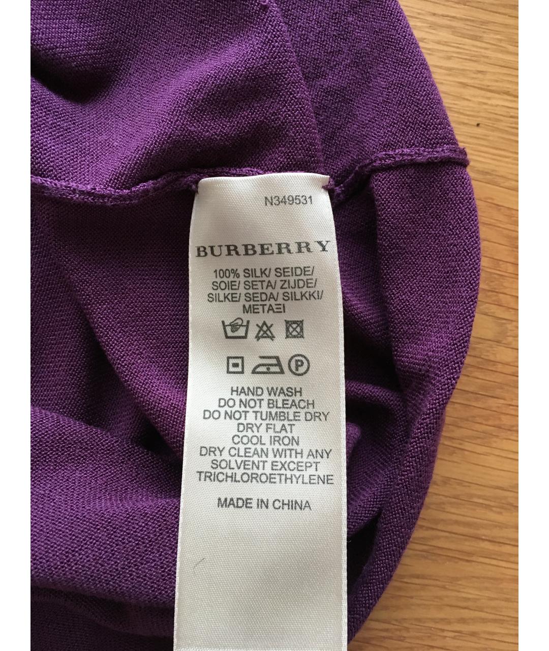 BURBERRY Фиолетовая шелковая майка, фото 8