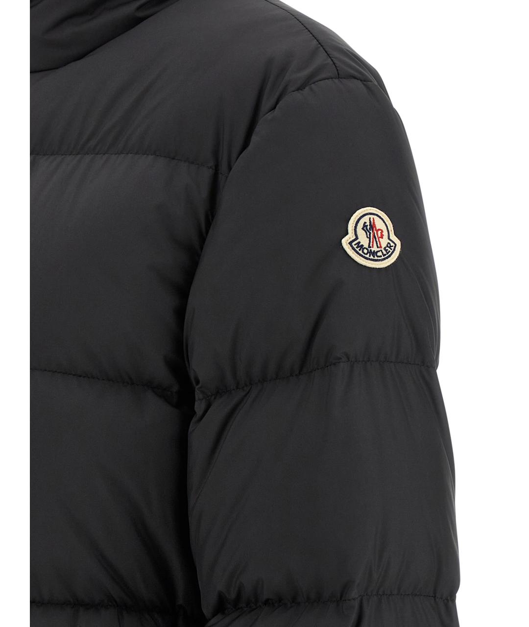MONCLER Черный полиэстеровый пуховик, фото 4