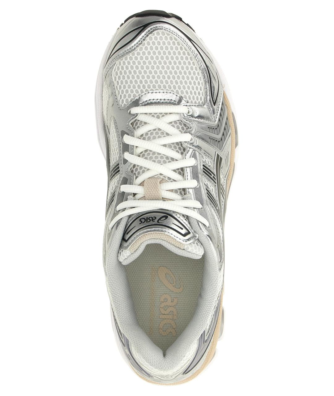 ASICS Серебряные кожаные кроссовки, фото 4