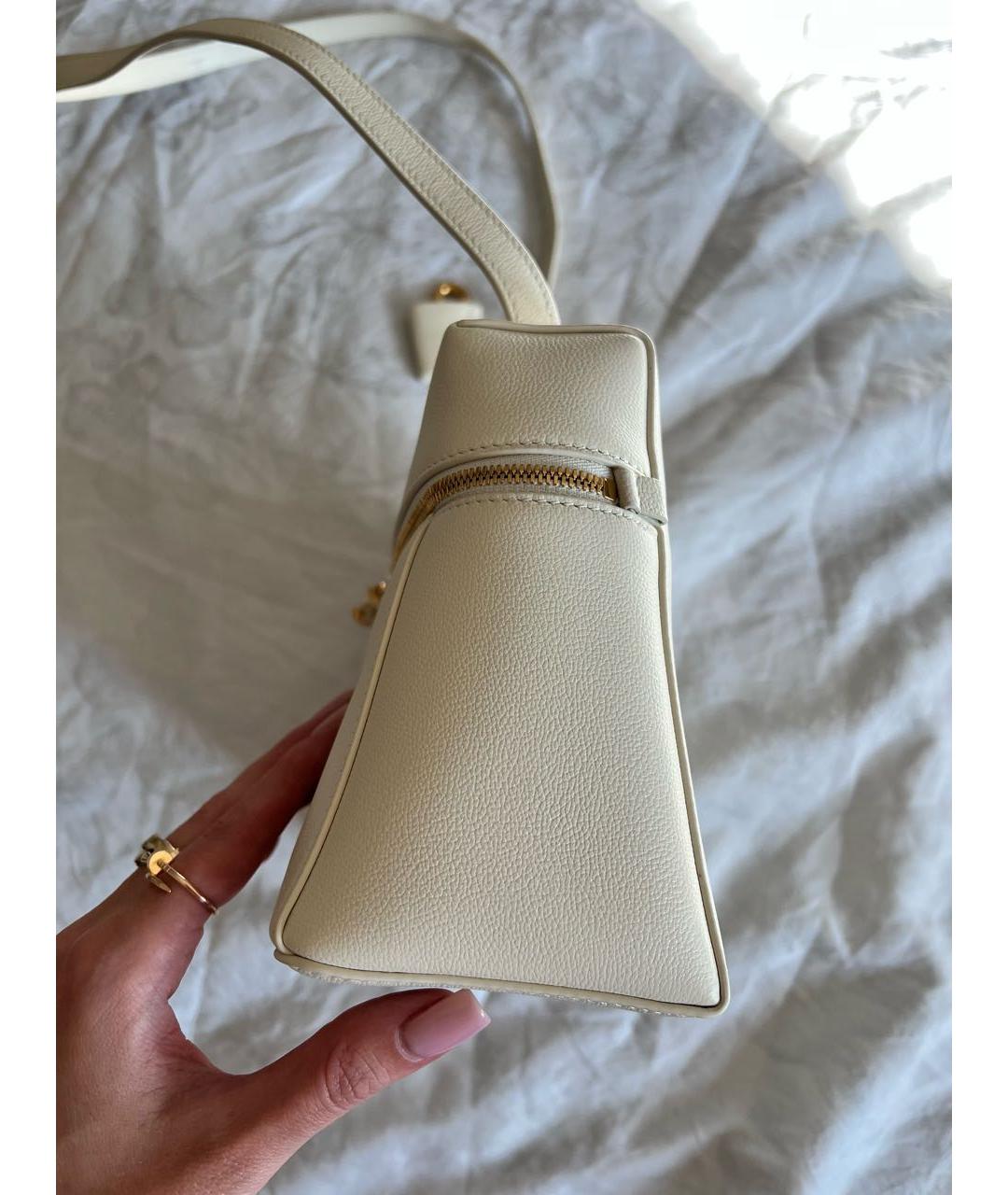 LORO PIANA Бежевая кожаная сумка через плечо, фото 3