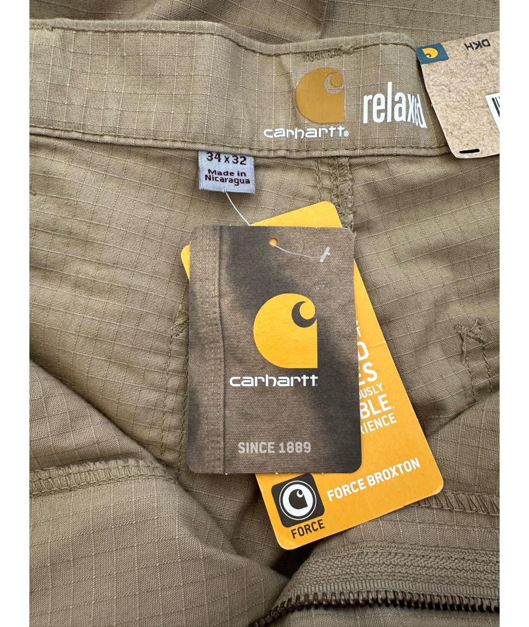 CARHARTT Горчичные хлопковые повседневные брюки, фото 5