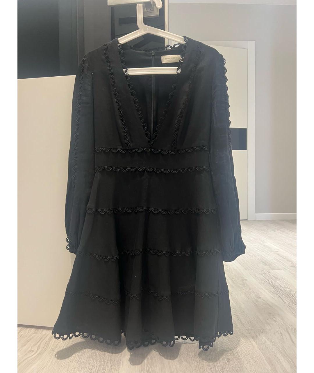 ZIMMERMANN Черное льняное платье, фото 5