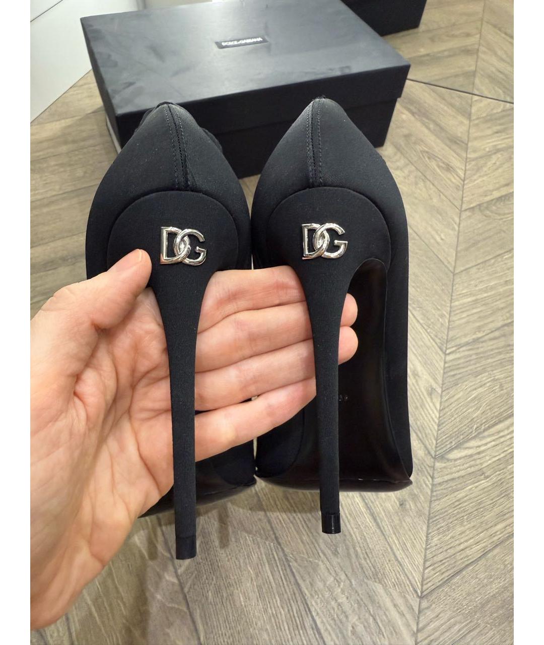 DOLCE&GABBANA Черные текстильные ботильоны, фото 7