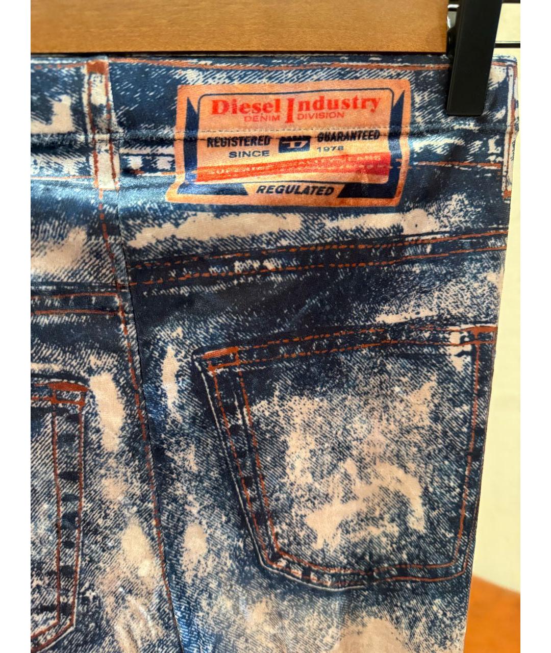 DIESEL Синие велюровые леггинсы и велосипедки, фото 4