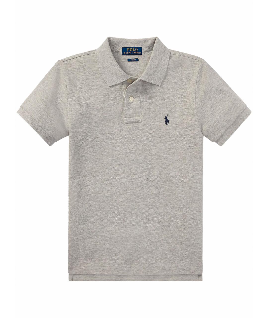 POLO RALPH LAUREN Серая хлопковая детская футболка, фото 1