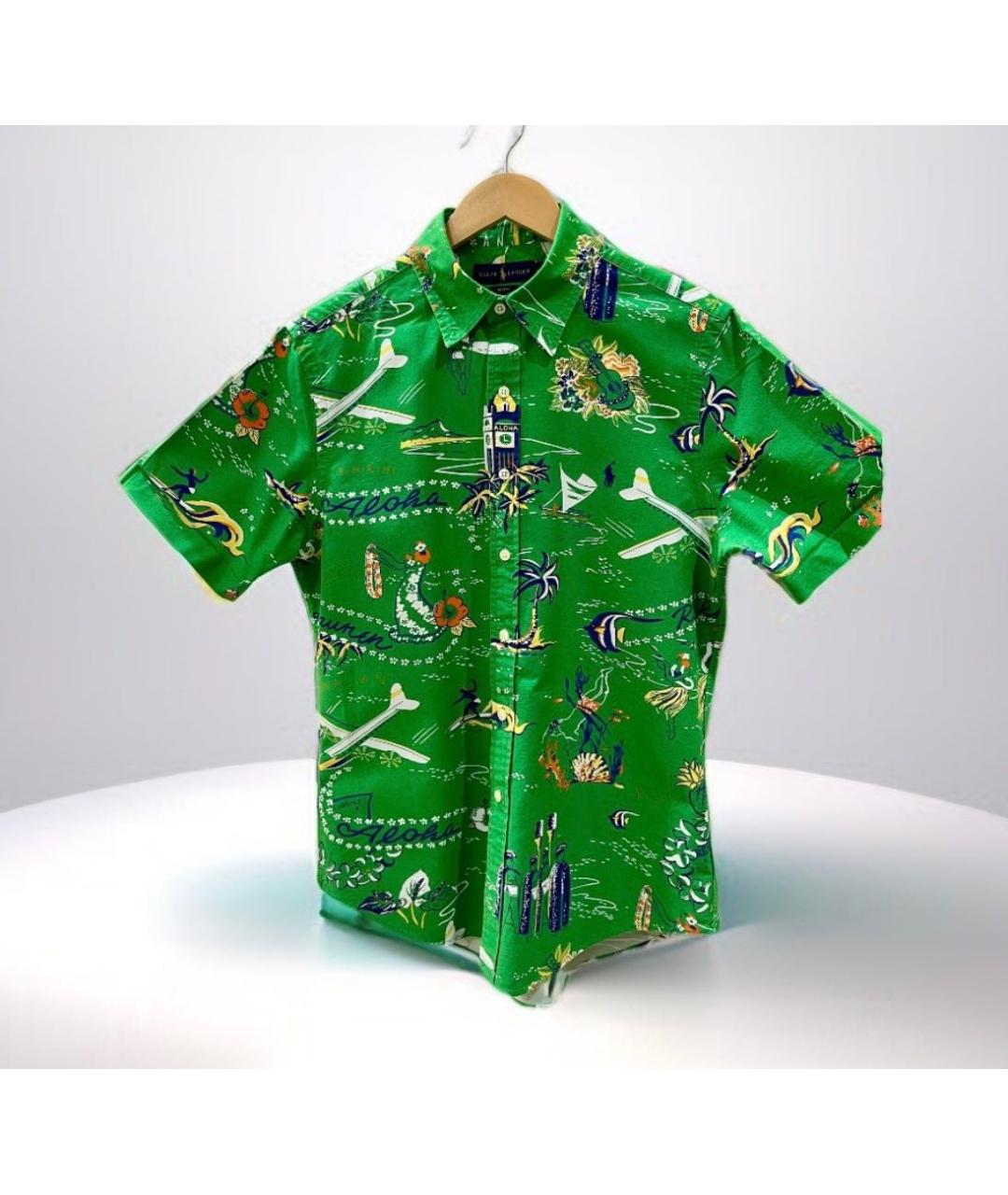 POLO RALPH LAUREN Зеленая хлопковая кэжуал рубашка, фото 5