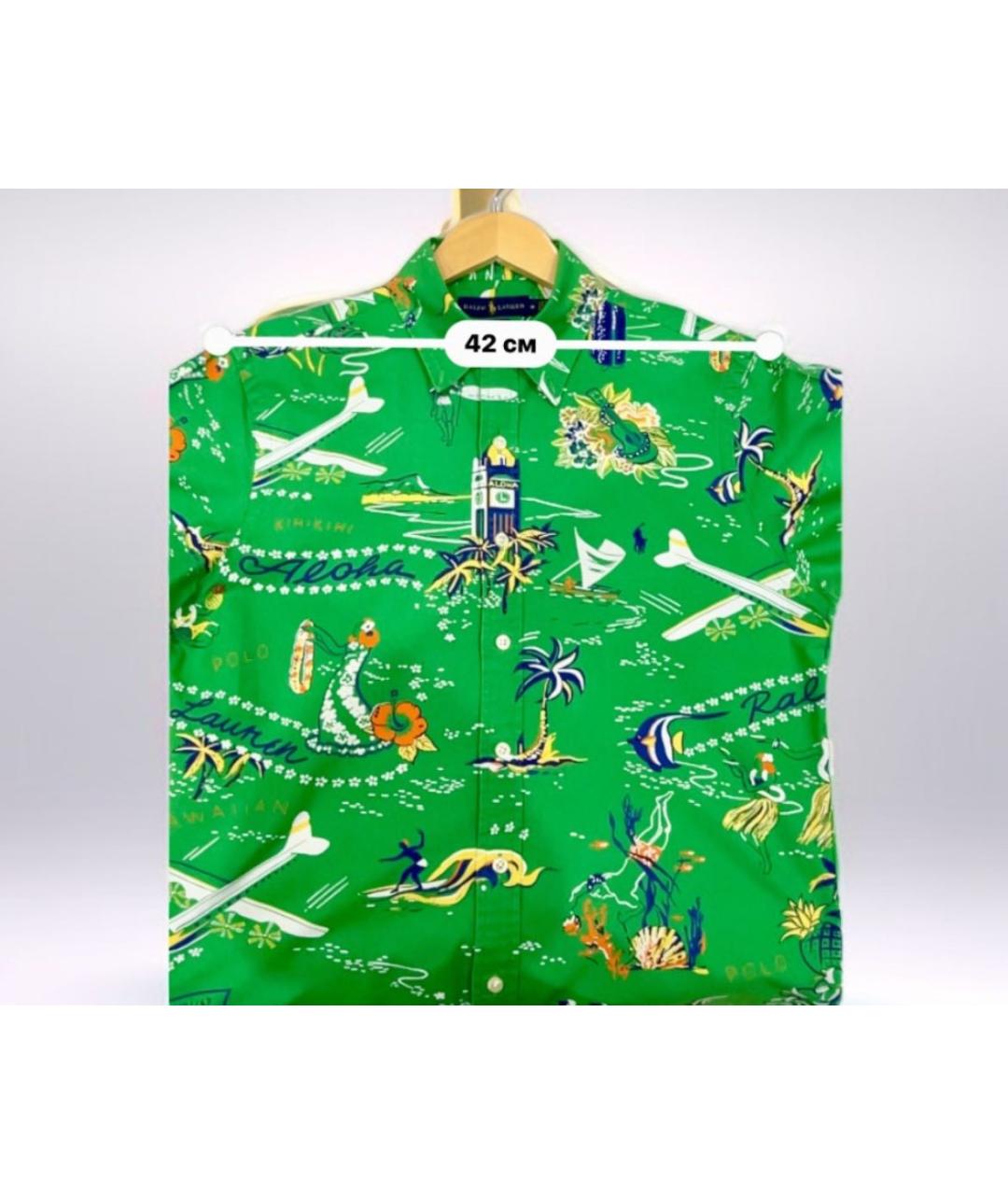 POLO RALPH LAUREN Зеленая хлопковая кэжуал рубашка, фото 3