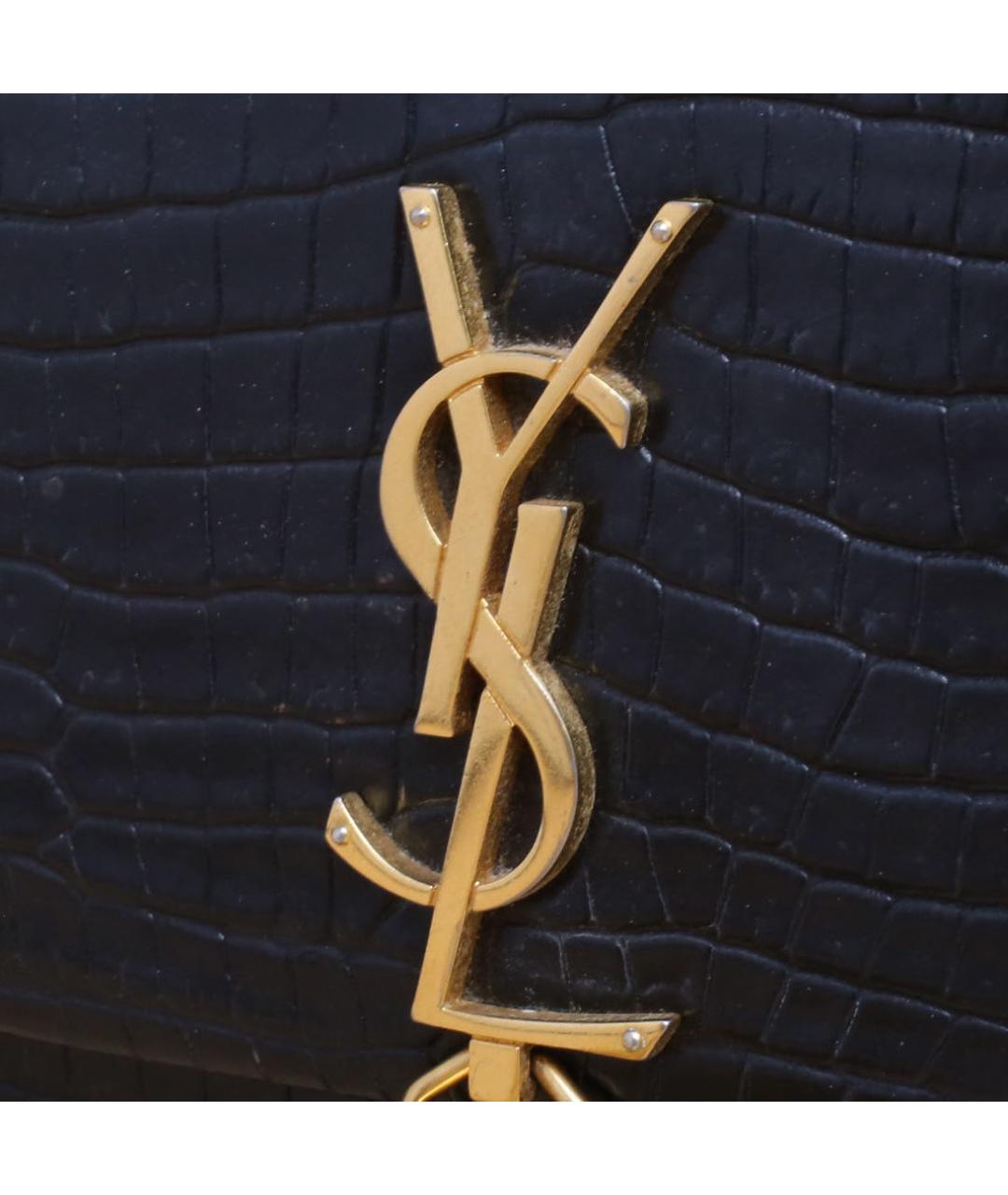 SAINT LAURENT Черная кожаная сумка через плечо, фото 8