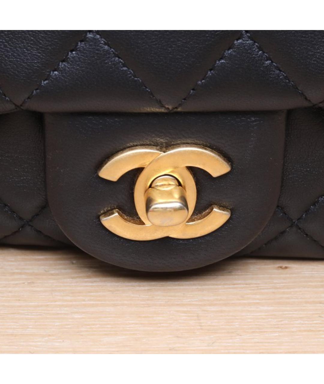 CHANEL Черная кожаная сумка через плечо, фото 8