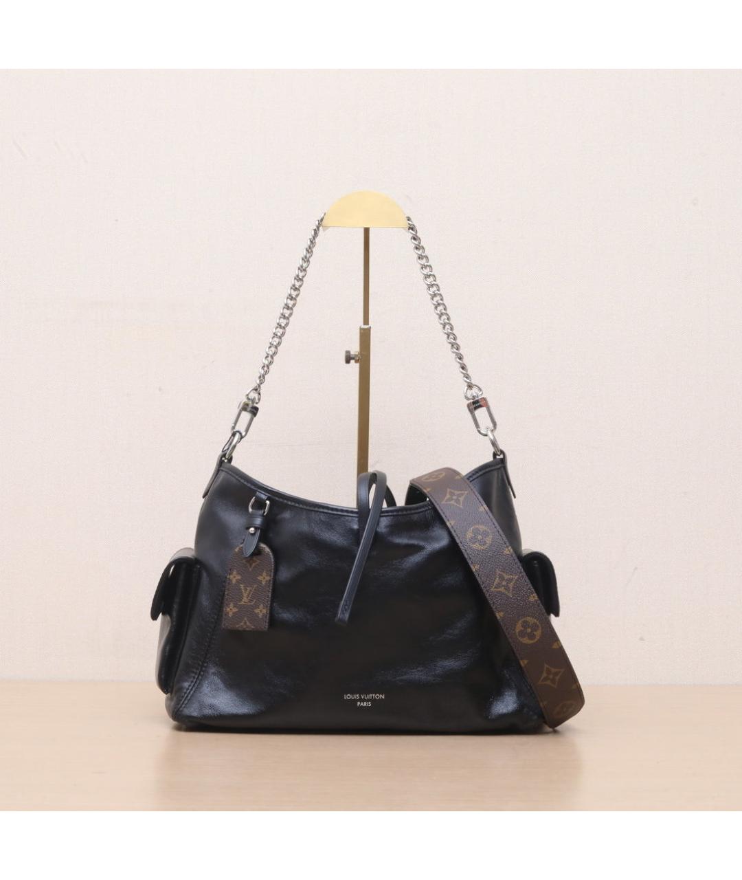 LOUIS VUITTON Черная кожаная сумка через плечо, фото 3
