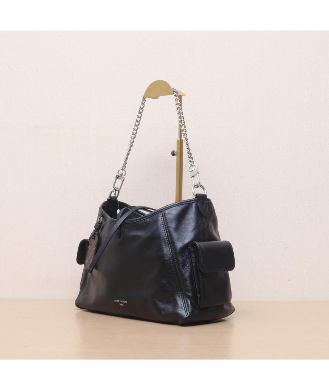 LOUIS VUITTON Черная кожаная сумка через плечо, фото 4