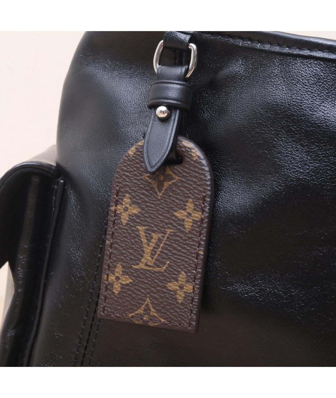 LOUIS VUITTON Черная кожаная сумка через плечо, фото 8