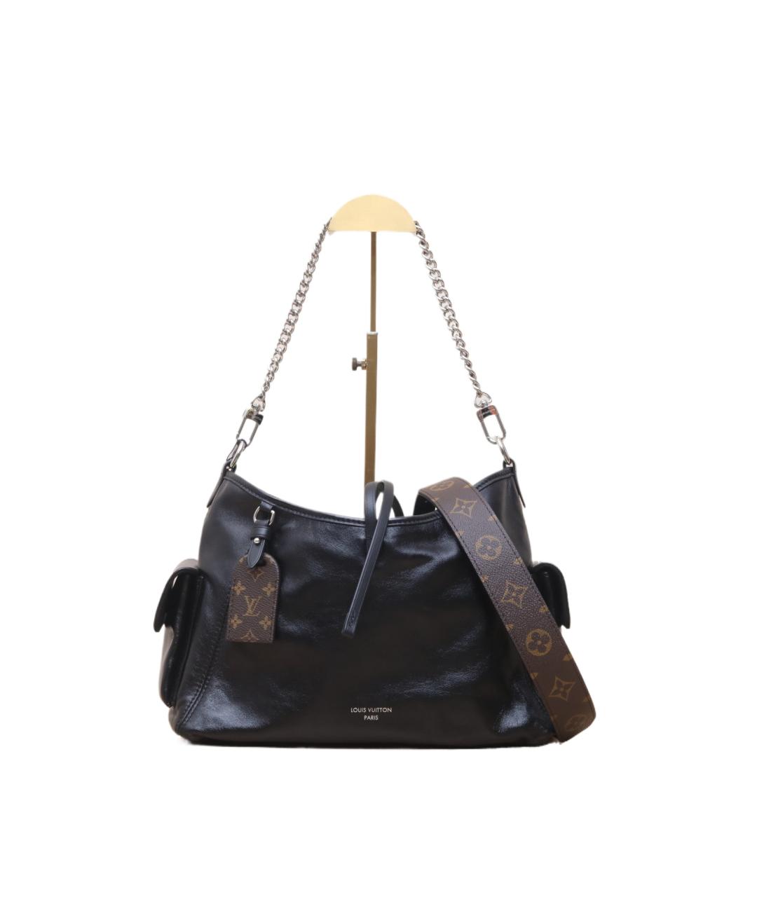 LOUIS VUITTON Черная кожаная сумка через плечо, фото 10