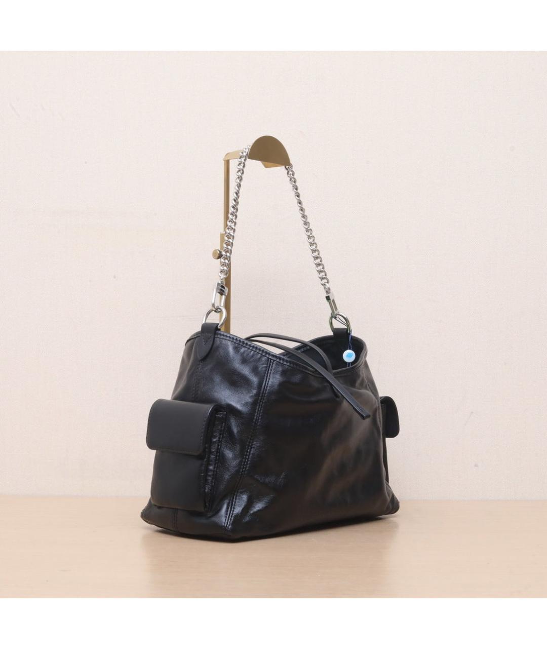LOUIS VUITTON Черная кожаная сумка через плечо, фото 6