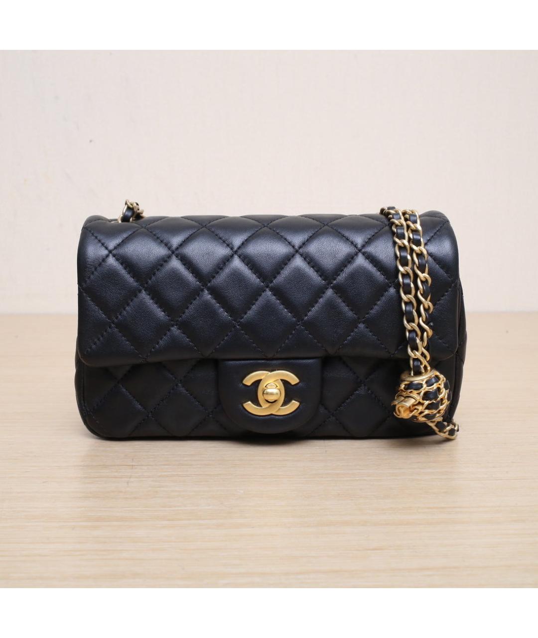 CHANEL Черная кожаная сумка через плечо, фото 3