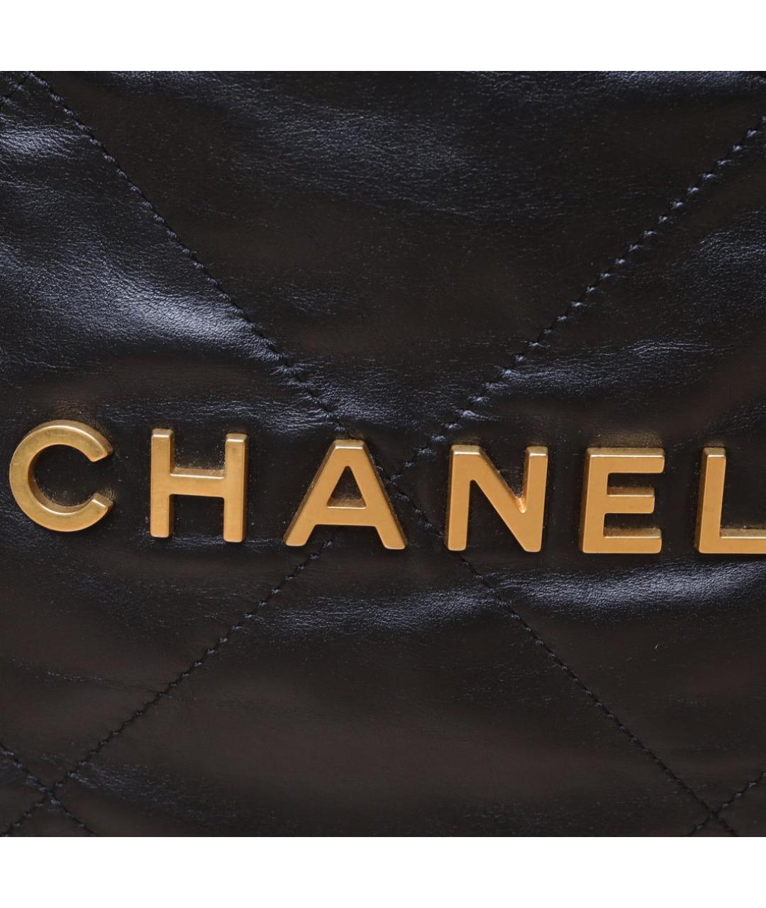 CHANEL Черная кожаная сумка тоут, фото 8