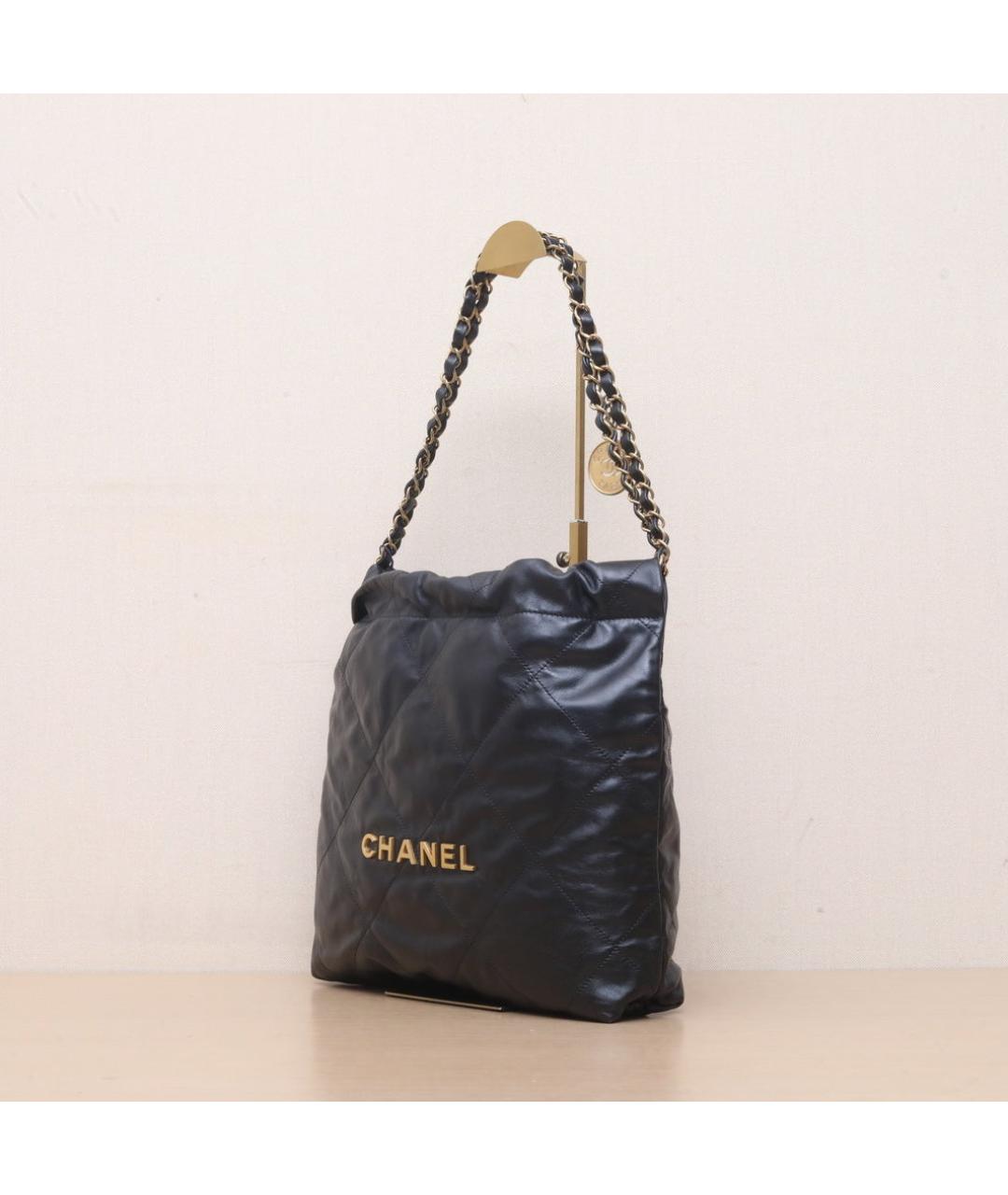 CHANEL Черная кожаная сумка тоут, фото 4