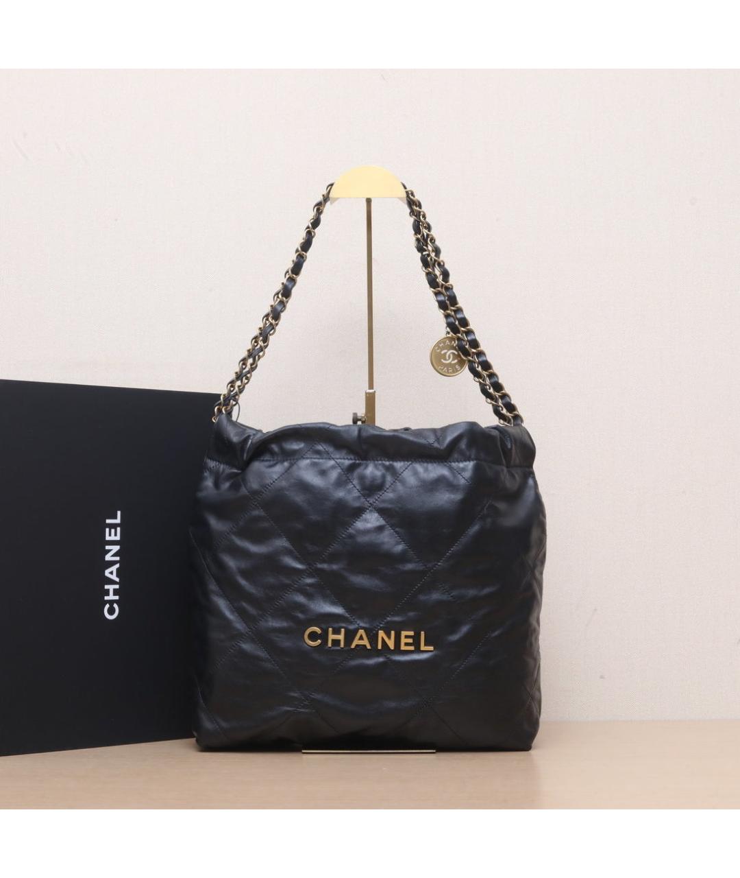 CHANEL Черная кожаная сумка тоут, фото 2