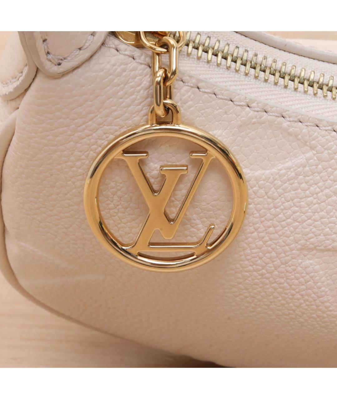 LOUIS VUITTON Бежевая кожаная сумка с короткими ручками, фото 8