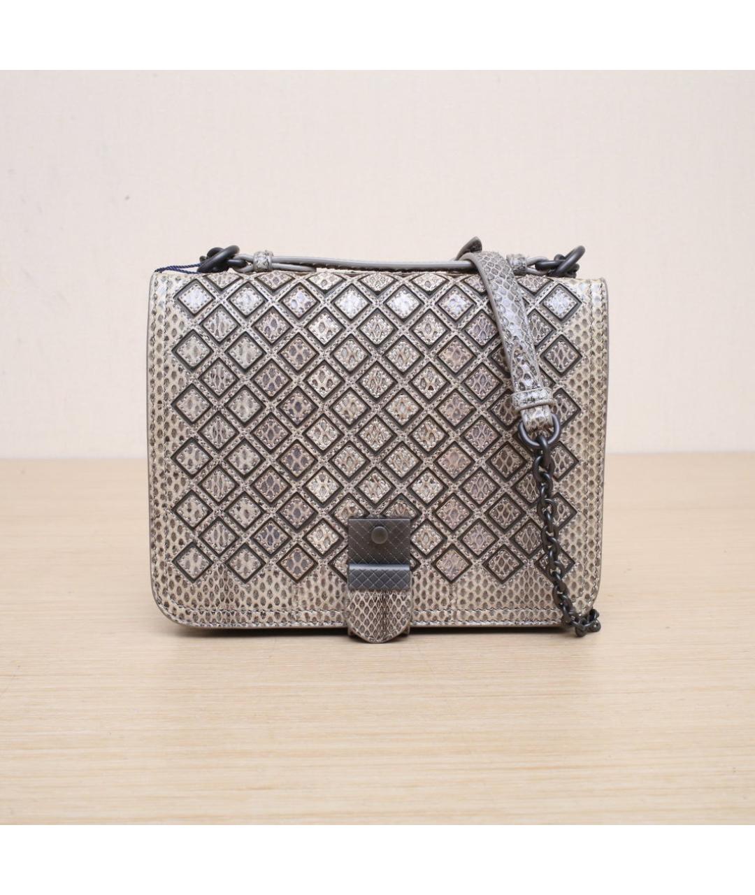 BOTTEGA VENETA Бежевая сумка через плечо из экзотической кожи, фото 2