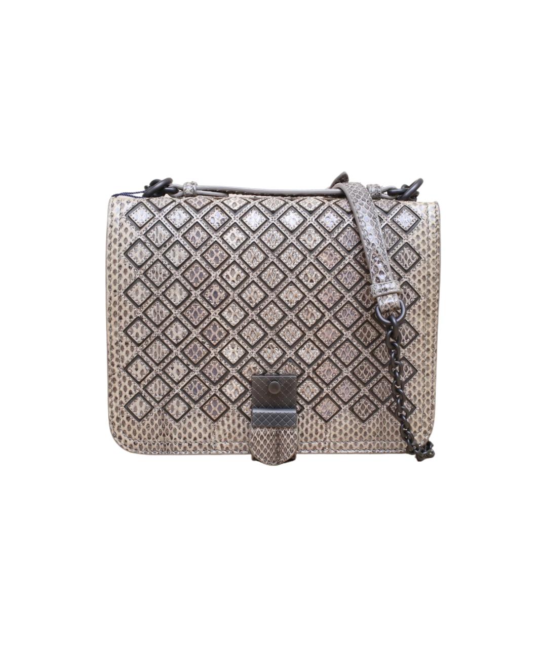 BOTTEGA VENETA Бежевая сумка через плечо из экзотической кожи, фото 1