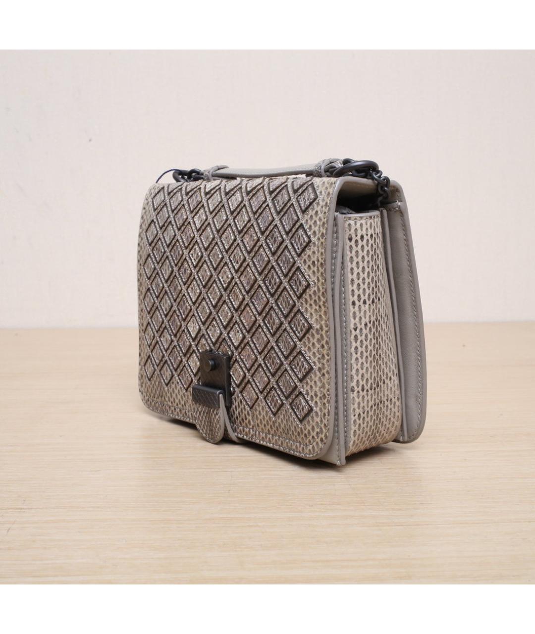 BOTTEGA VENETA Бежевая сумка через плечо из экзотической кожи, фото 4