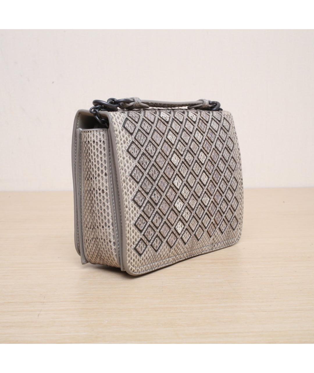 BOTTEGA VENETA Бежевая сумка через плечо из экзотической кожи, фото 6