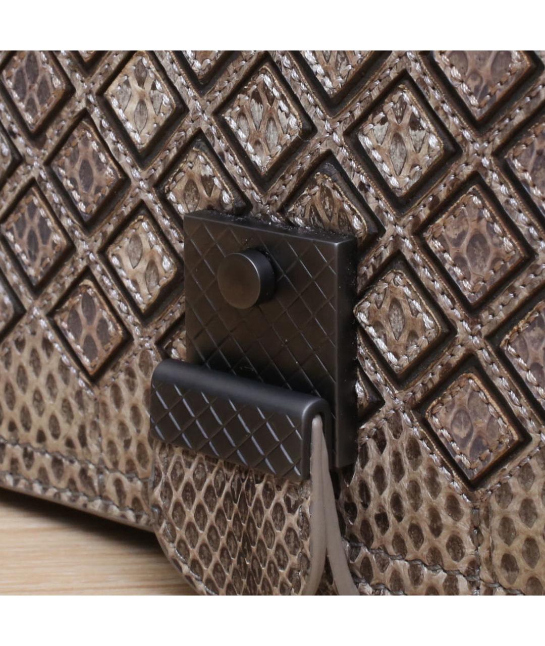 BOTTEGA VENETA Бежевая сумка через плечо из экзотической кожи, фото 8
