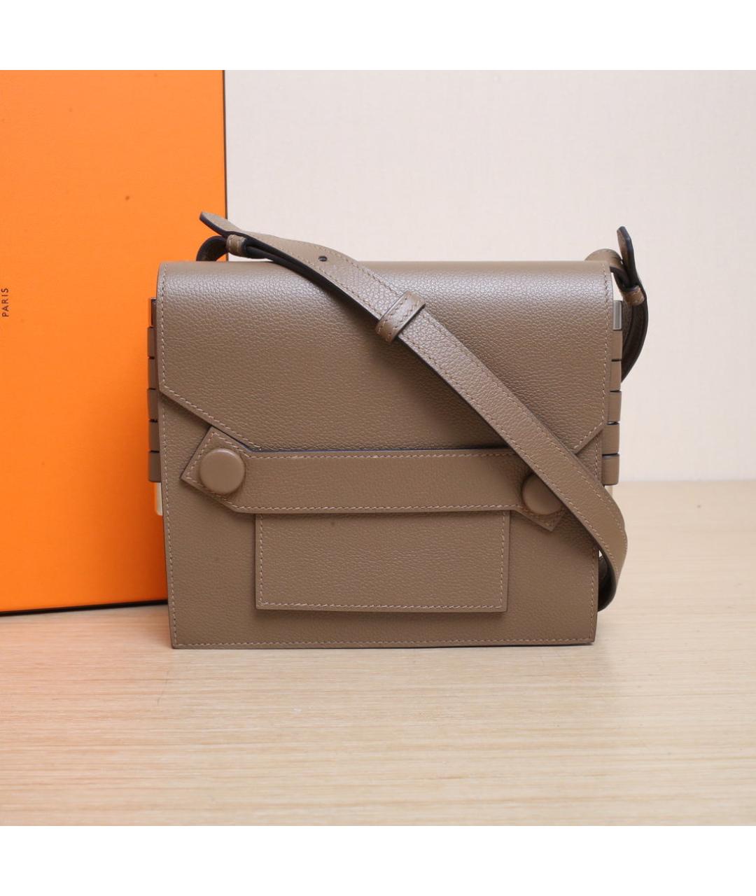 HERMES Коричневая кожаная сумка через плечо, фото 2