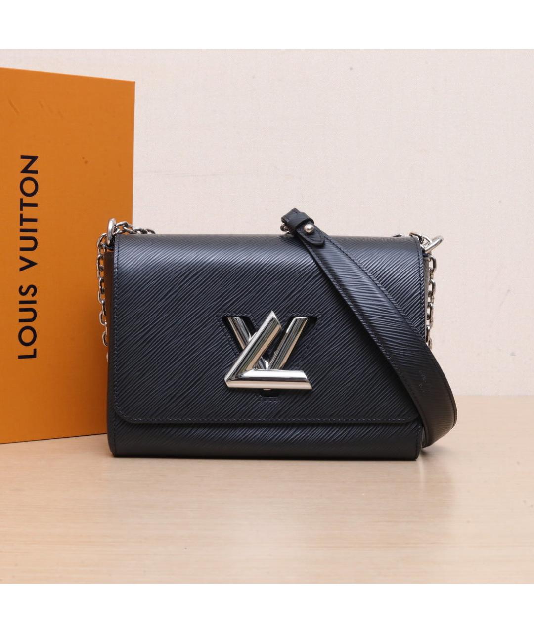 LOUIS VUITTON Черная кожаная сумка через плечо, фото 2