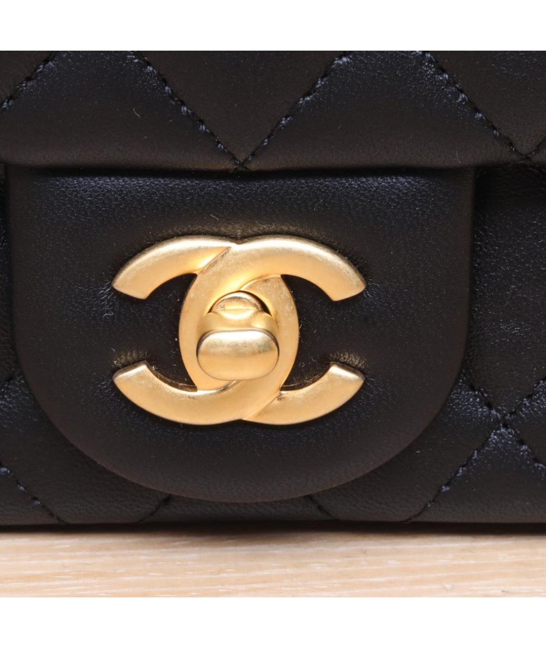 CHANEL Черная кожаная сумка через плечо, фото 8