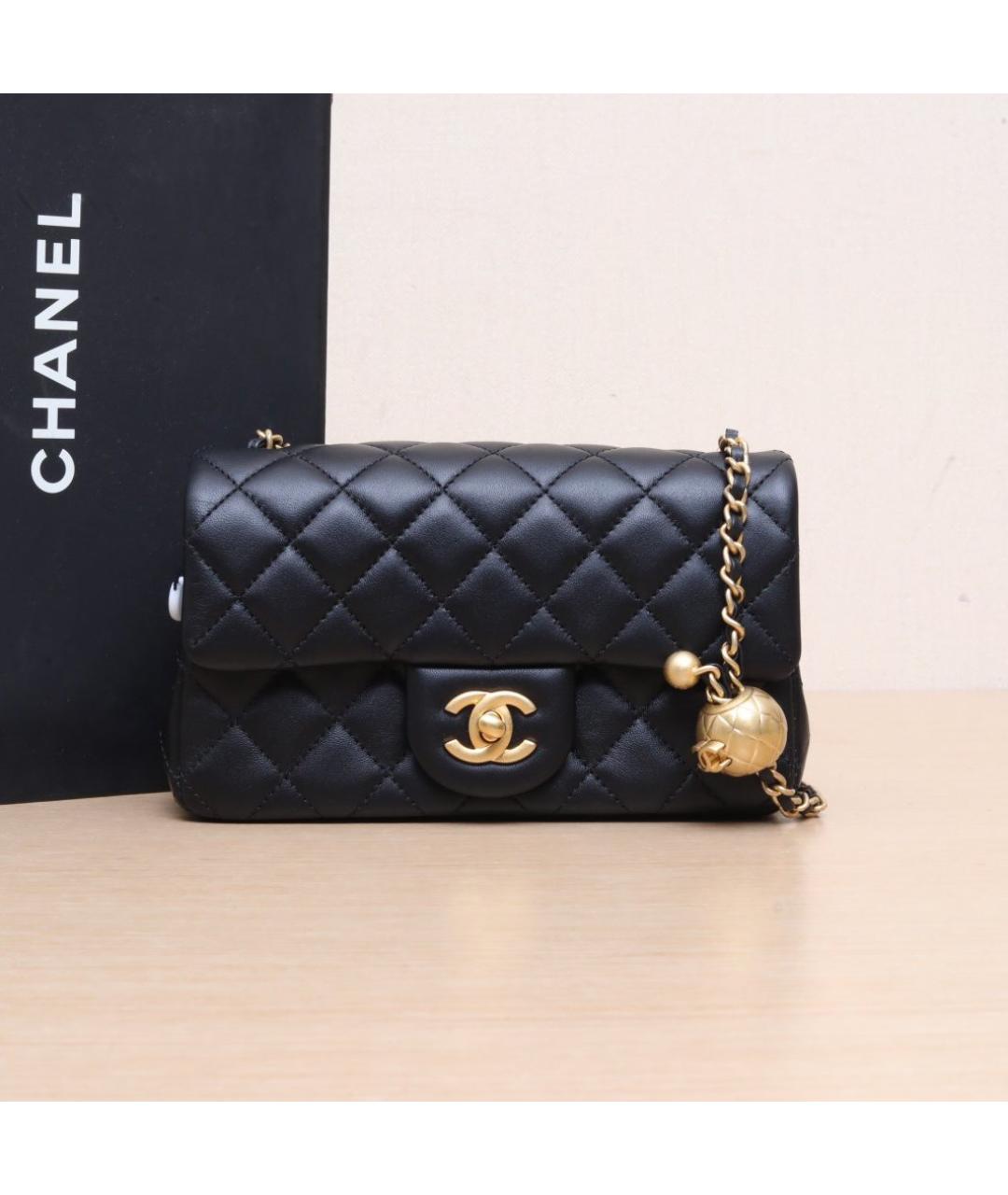 CHANEL Черная кожаная сумка через плечо, фото 2