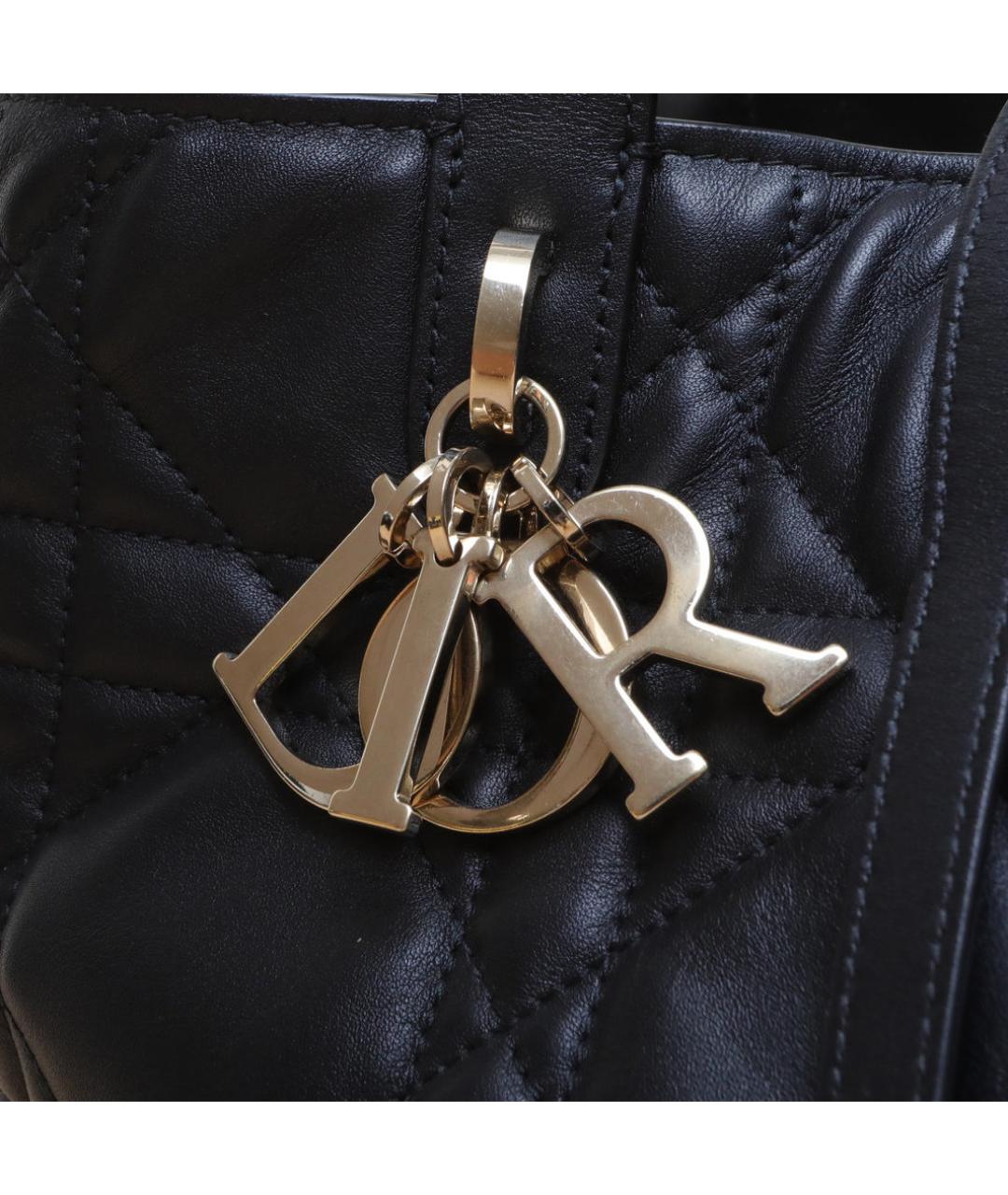 CHRISTIAN DIOR Черная кожаная сумка с короткими ручками, фото 8