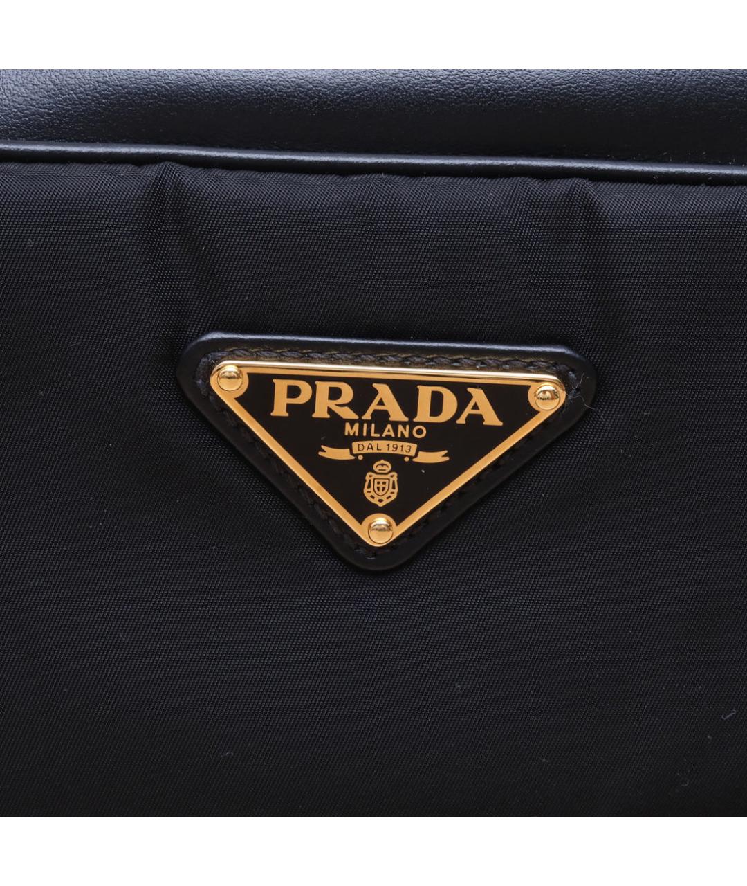 PRADA Черная синтетическая сумка с короткими ручками, фото 8
