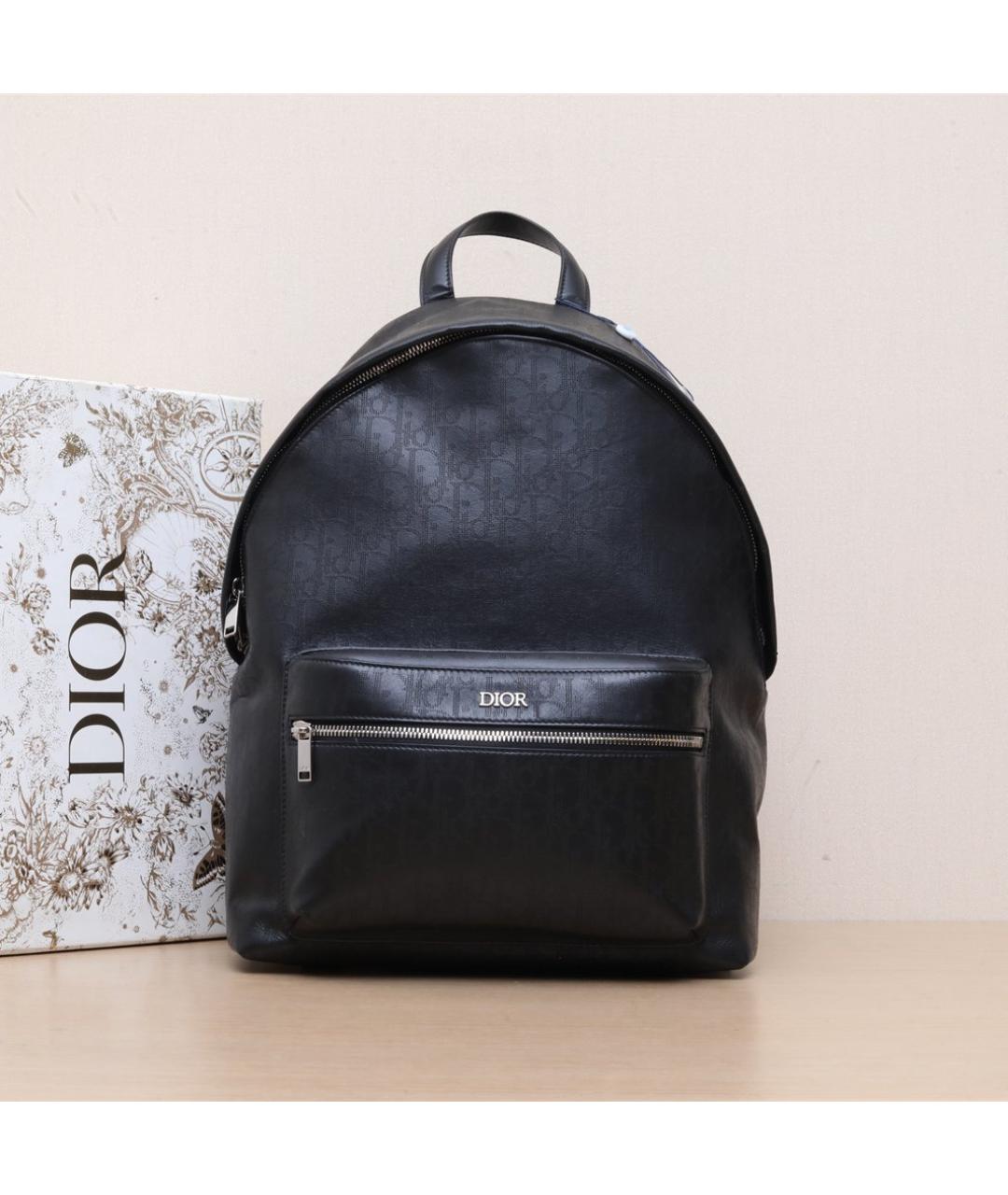 CHRISTIAN DIOR Черный кожаный рюкзак, фото 2