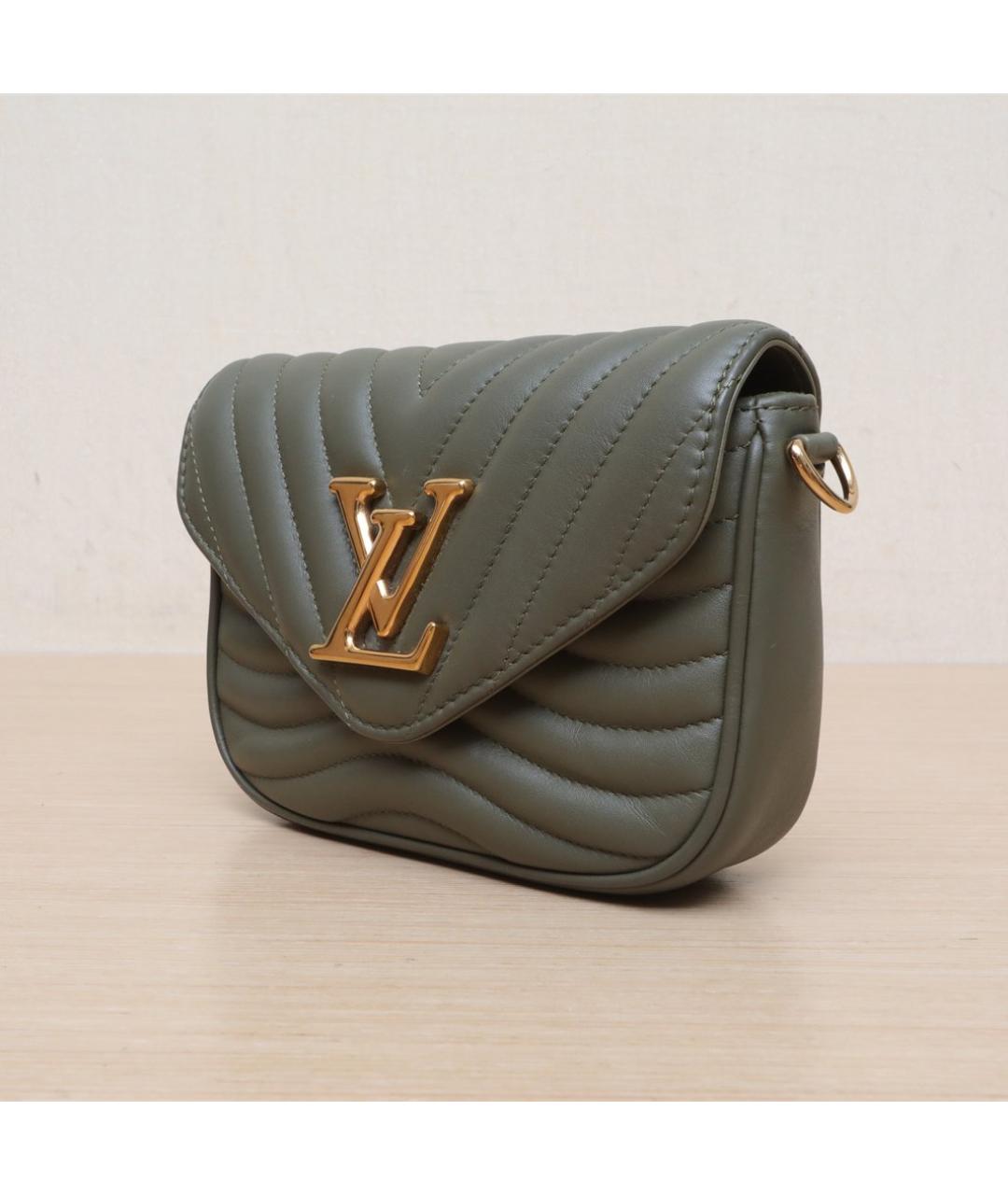 LOUIS VUITTON Хаки кожаная сумка через плечо, фото 4