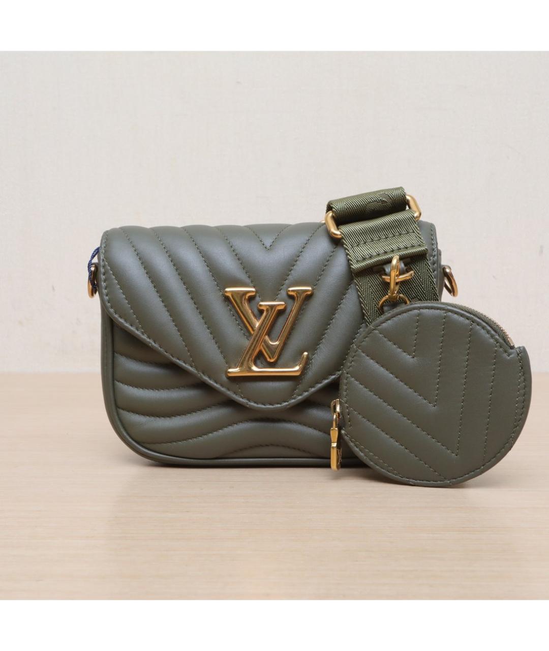 LOUIS VUITTON Хаки кожаная сумка через плечо, фото 3