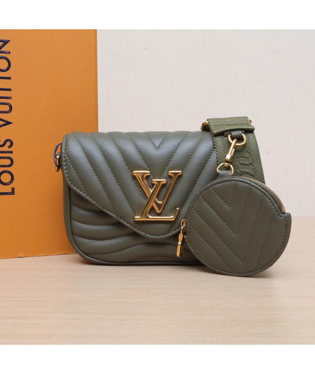 LOUIS VUITTON Хаки кожаная сумка через плечо, фото 2