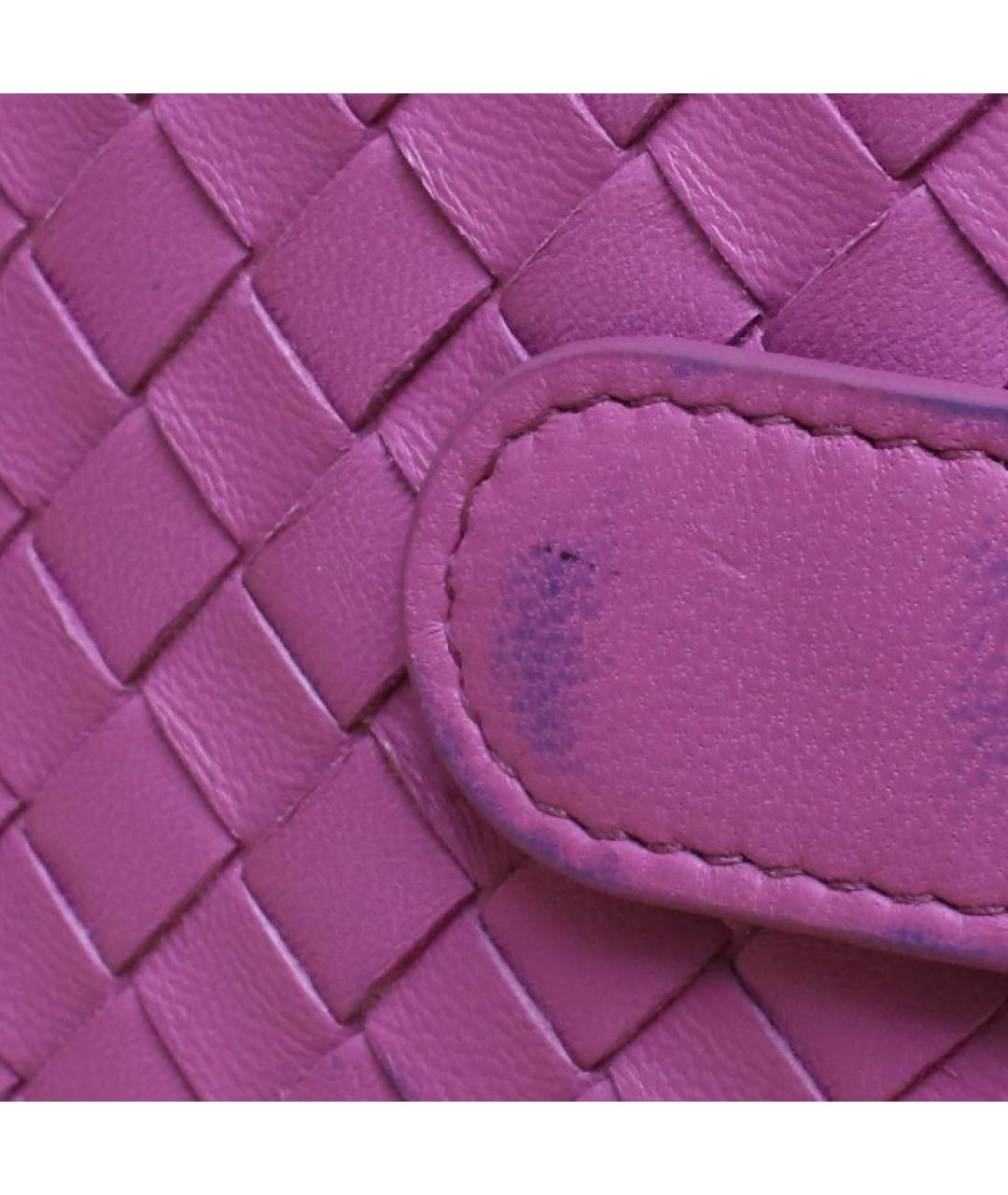 BOTTEGA VENETA Фиолетовый кожаный кошелек, фото 8