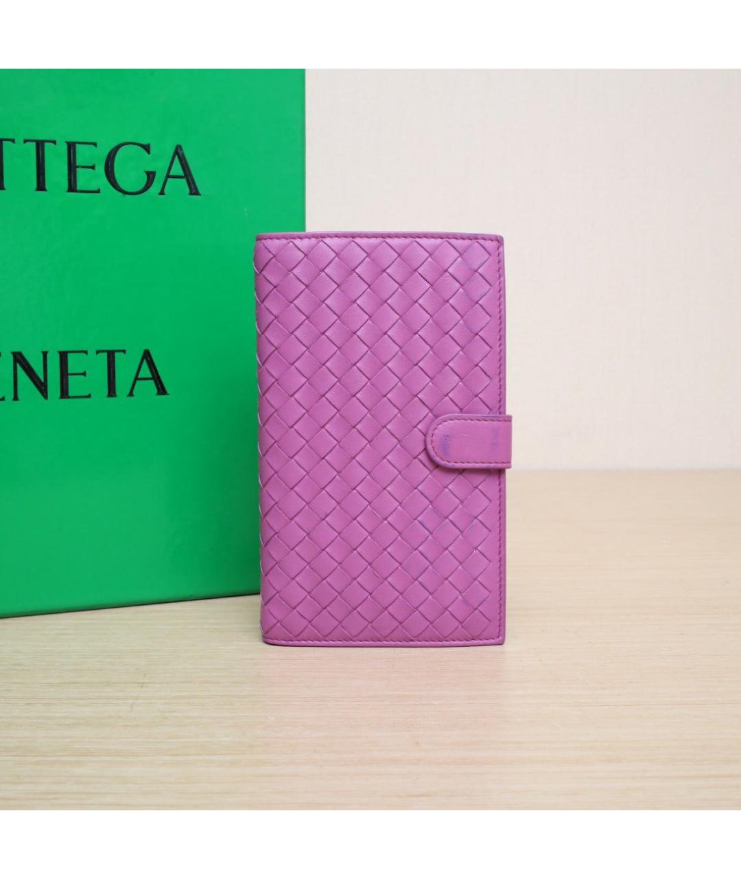 BOTTEGA VENETA Фиолетовый кожаный кошелек, фото 2