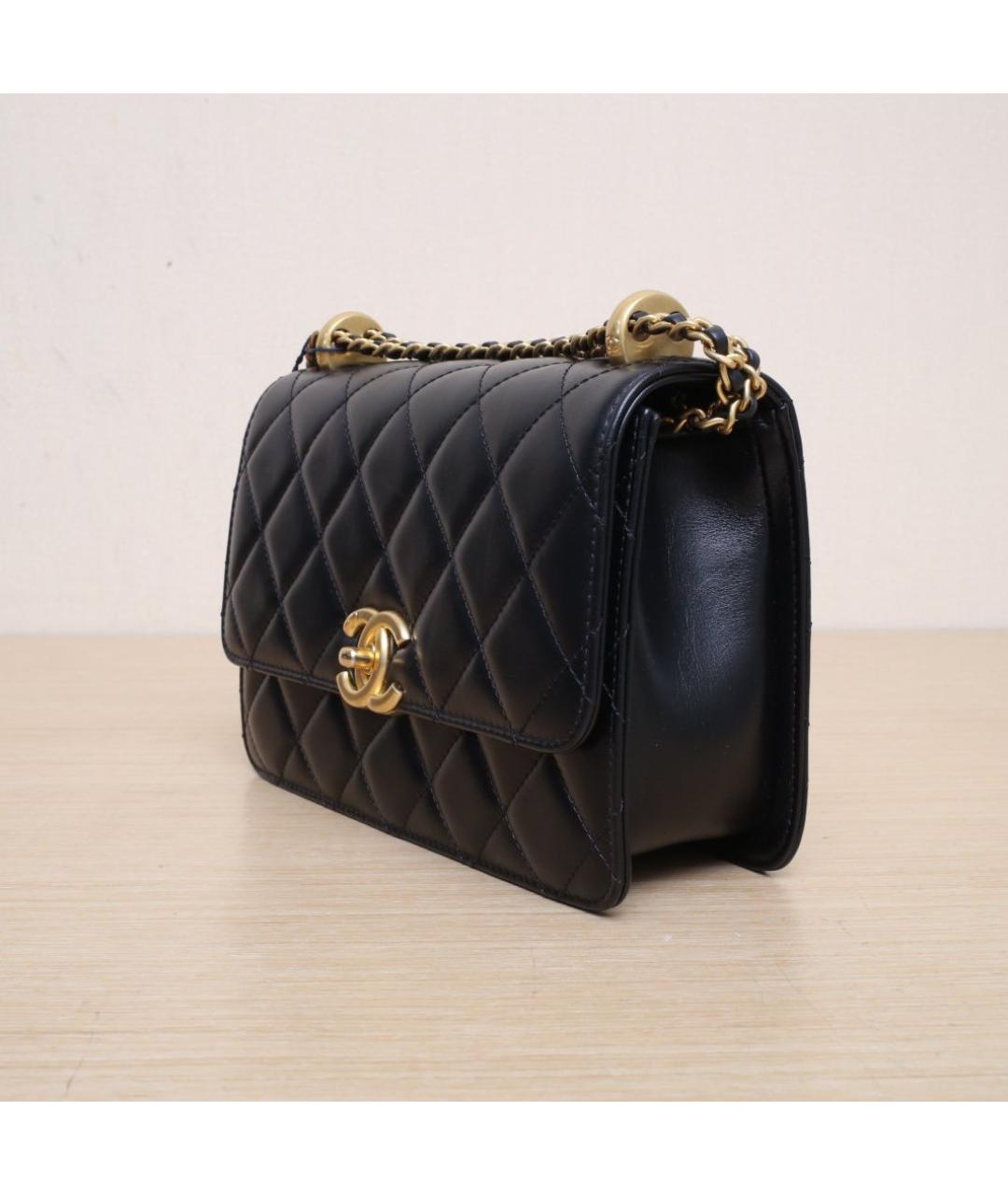 CHANEL Черная кожаная сумка через плечо, фото 4