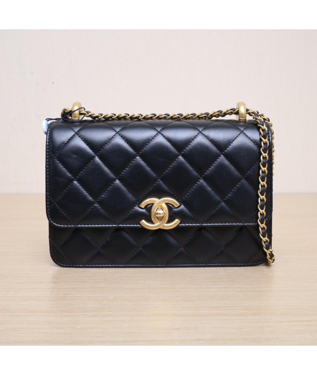 CHANEL Черная кожаная сумка через плечо, фото 3