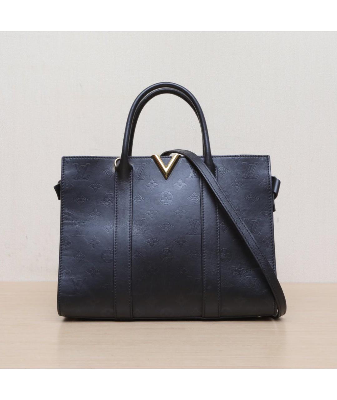 LOUIS VUITTON Черная кожаная сумка тоут, фото 3