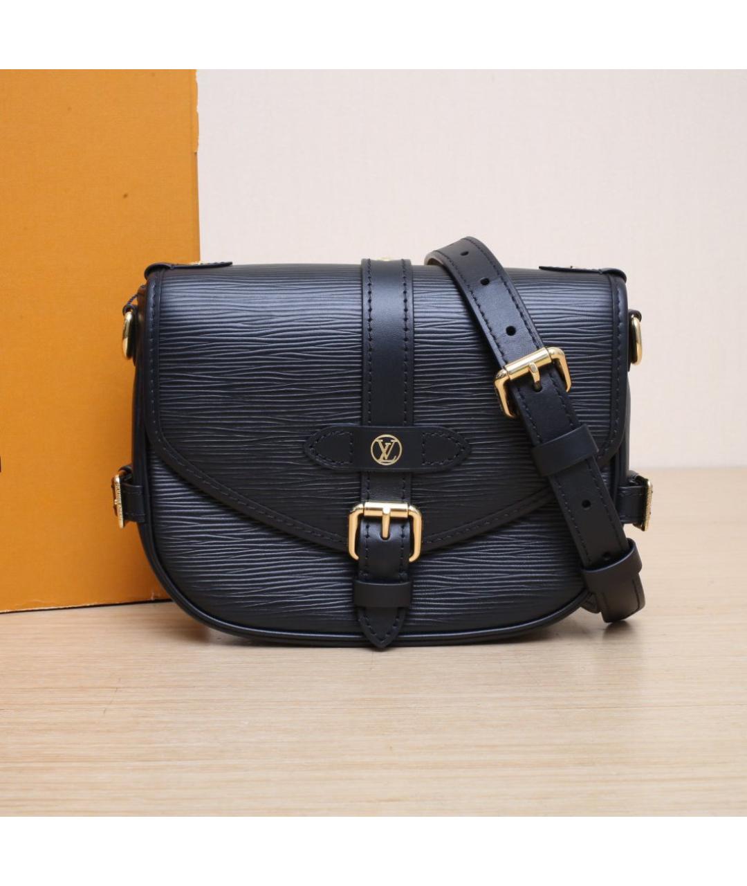 LOUIS VUITTON Черная кожаная сумка через плечо, фото 2