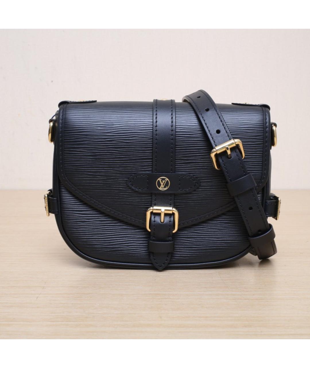 LOUIS VUITTON Черная кожаная сумка через плечо, фото 3