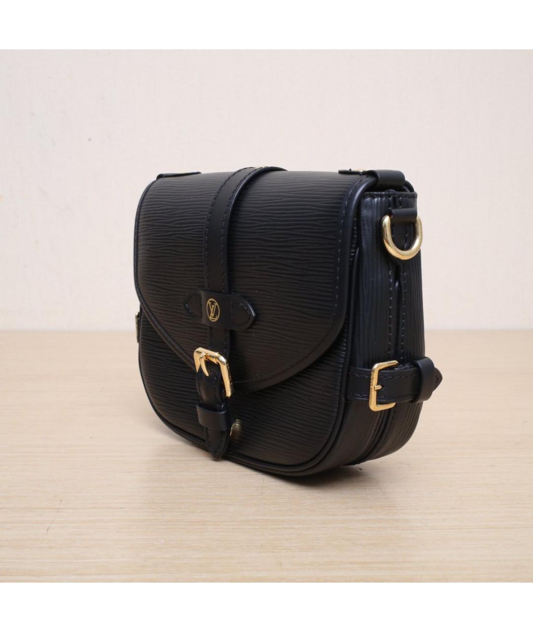 LOUIS VUITTON Черная кожаная сумка через плечо, фото 4