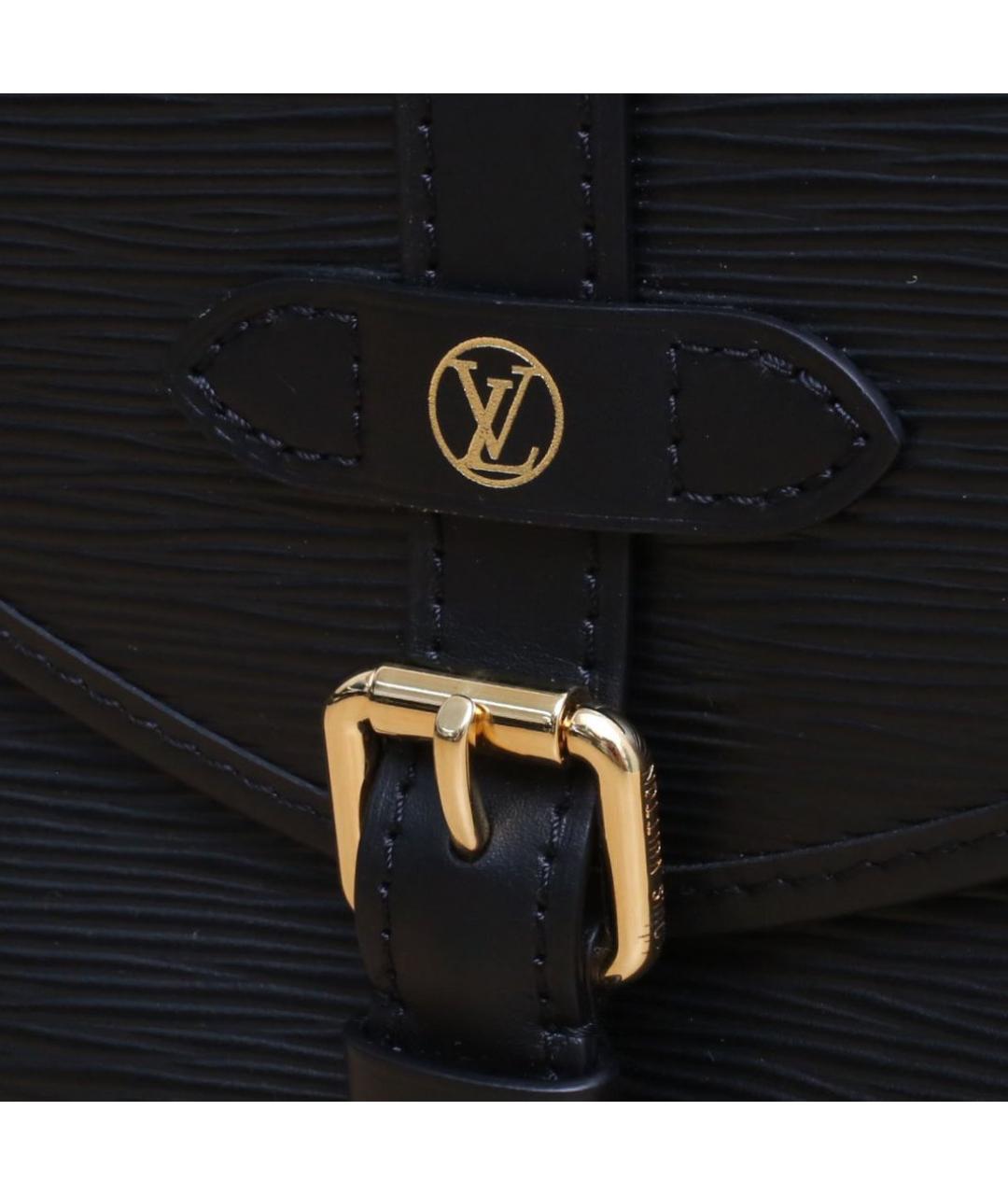 LOUIS VUITTON Черная кожаная сумка через плечо, фото 8
